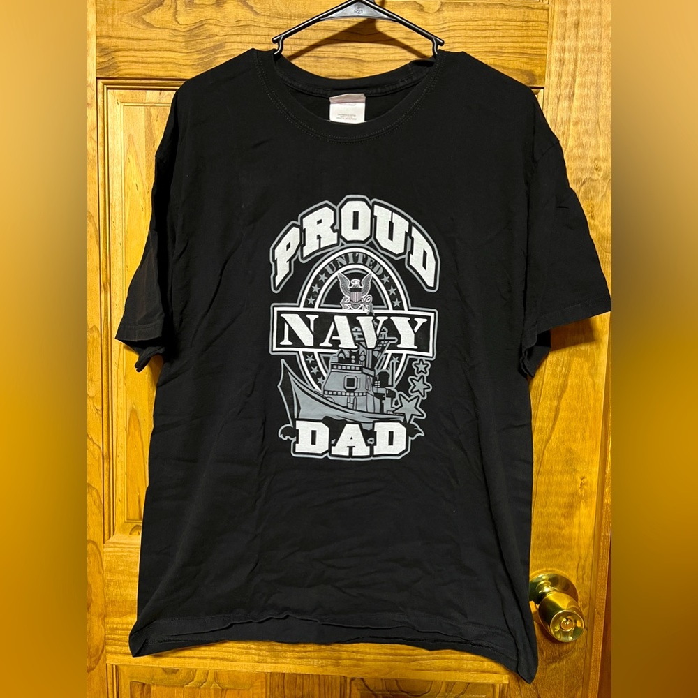 Proud Navy Dad United States of America Short Sleeve TShirt Mens Size XL
